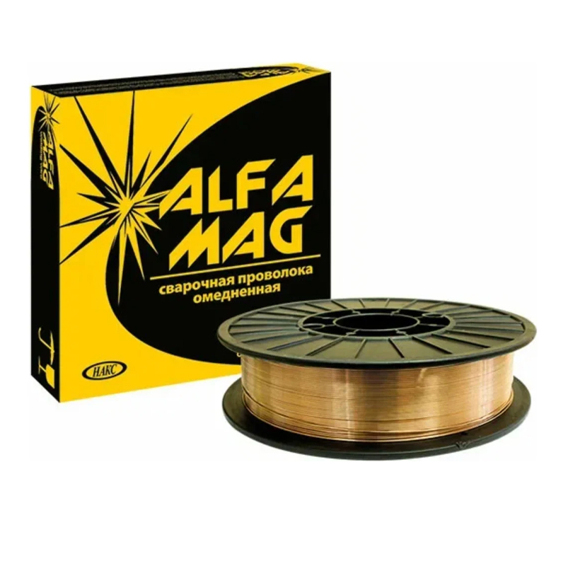 s00590690 Проволока СВ08Г2С омедн. AlfaMag SG-2 d=1,0 желт. 5 кг — изображение 1