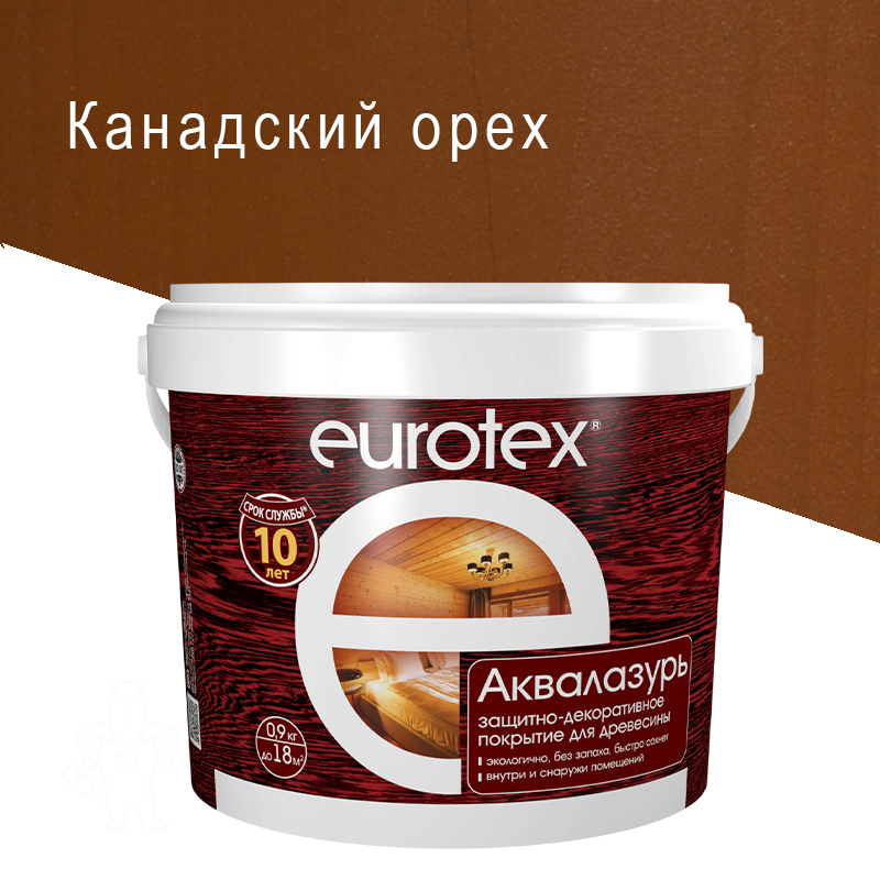 Пропитка декоративная ЕВРОТЕКС Канадский орех 0,9кг (водн.осн.)