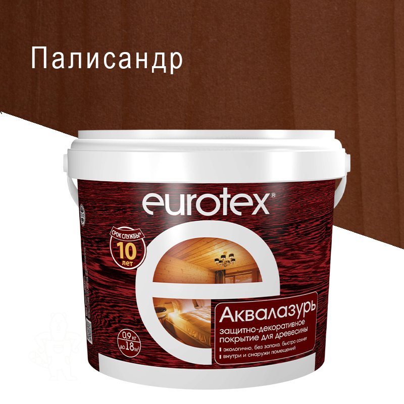 Пропитка декоративная ЕВРОТЕКС Палисандр 0,9кг (водн.осн.)