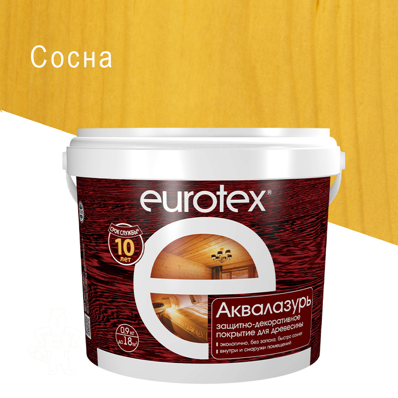 Пропитка декоративная ЕВРОТЕКС Сосна 0,9кг (водн.осн.)