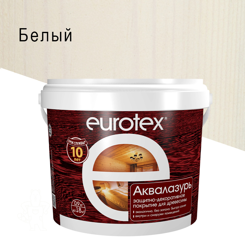 Пропитка декоративная ЕВРОТЕКС Белый 0,9кг (водн.осн.)