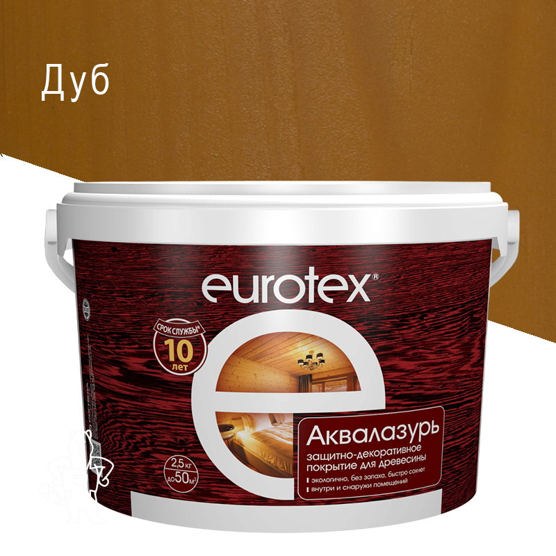 Пропитка декоративная ЕВРОТЕКС Дуб 2,5кг (водн.осн.)