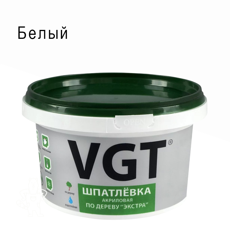 ШПАТЛЕВКА ПО ДЕРЕВУ "ЭКСТРА" БЕЛАЯ 1 КГ (6) "ВГТ"