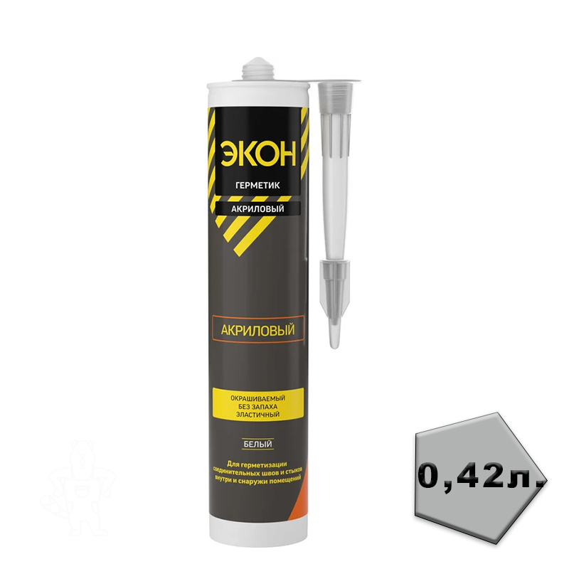 Акриловый морозостойкий герметик Экон, 420 г, белый