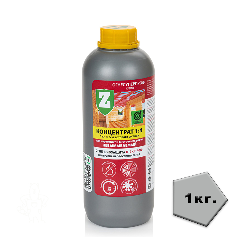 О-3К-ПРОФ-01 ЗЕЛЕСТ ОГНЕСУПЕРПРОФ (РУБИН) Ж/К 1:4 1кг