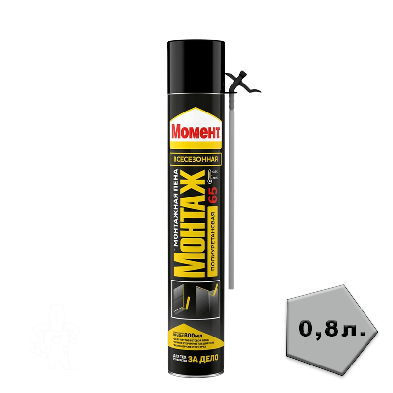 Пена монтажная Момент Монтаж 65 Бытовая 800мл