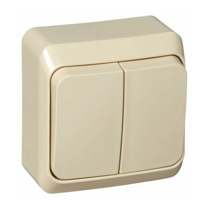 Выключатель 2ОП кремовый с подсветкой Этюд Schneider Electric (25/200)