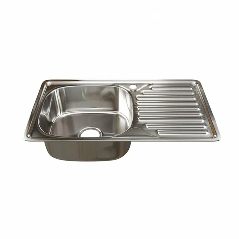 Мойка врезная 760*420 (0,8*18см) левая с сифоном