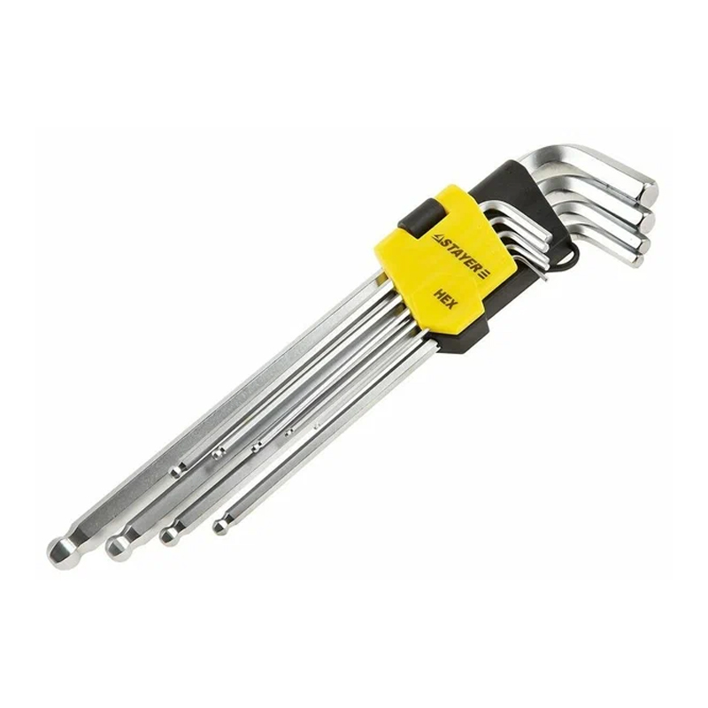 Набор STAYER - MASTER ключи имбуксовые средние HEX 1,5-10мм (шестигр.)