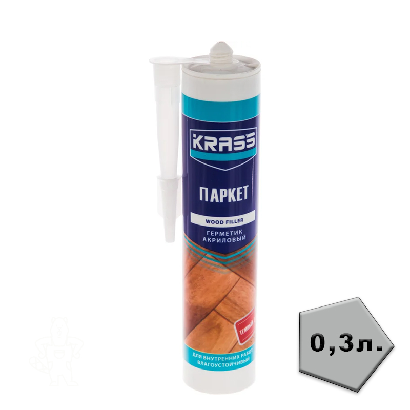 Герметик по дереву акриловый темный дуб 300мл. KRASS (паркет)