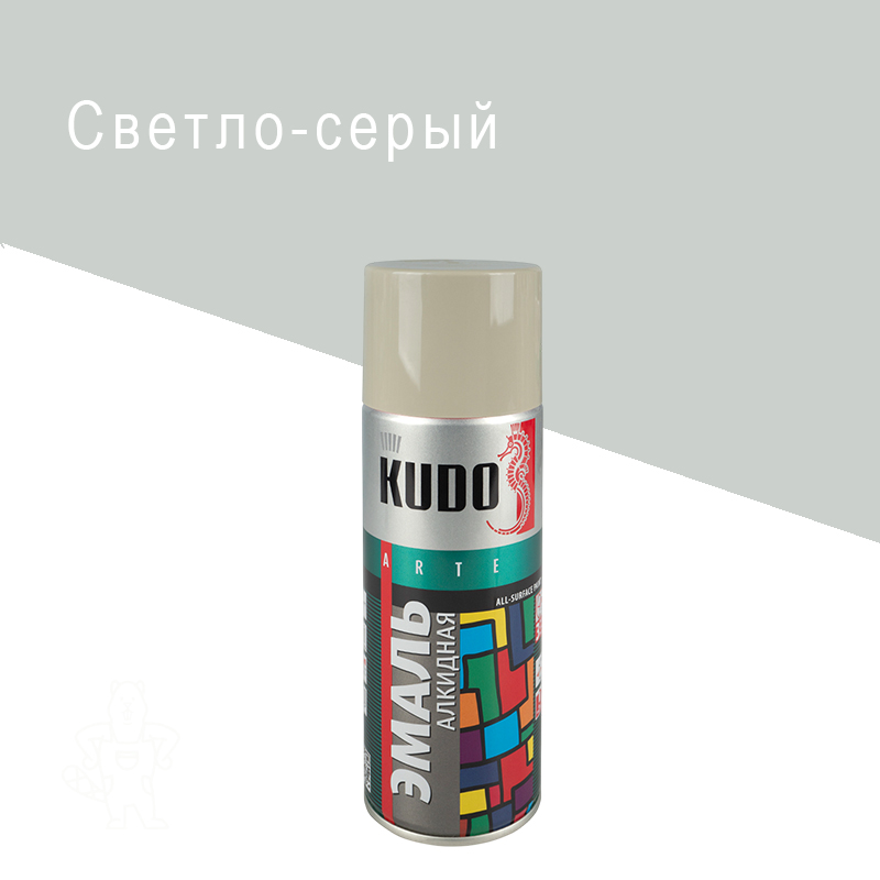 КРАСКА АЭРОЗОЛЬ СЕРАЯ СВЕТЛАЯ 520 МЛ "KUDO" KU-1017