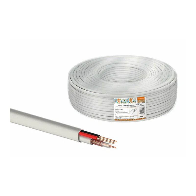 Кабель д/видеонаблюдения КВК-В-2 2*0,75 д/внутр.прокл. белый