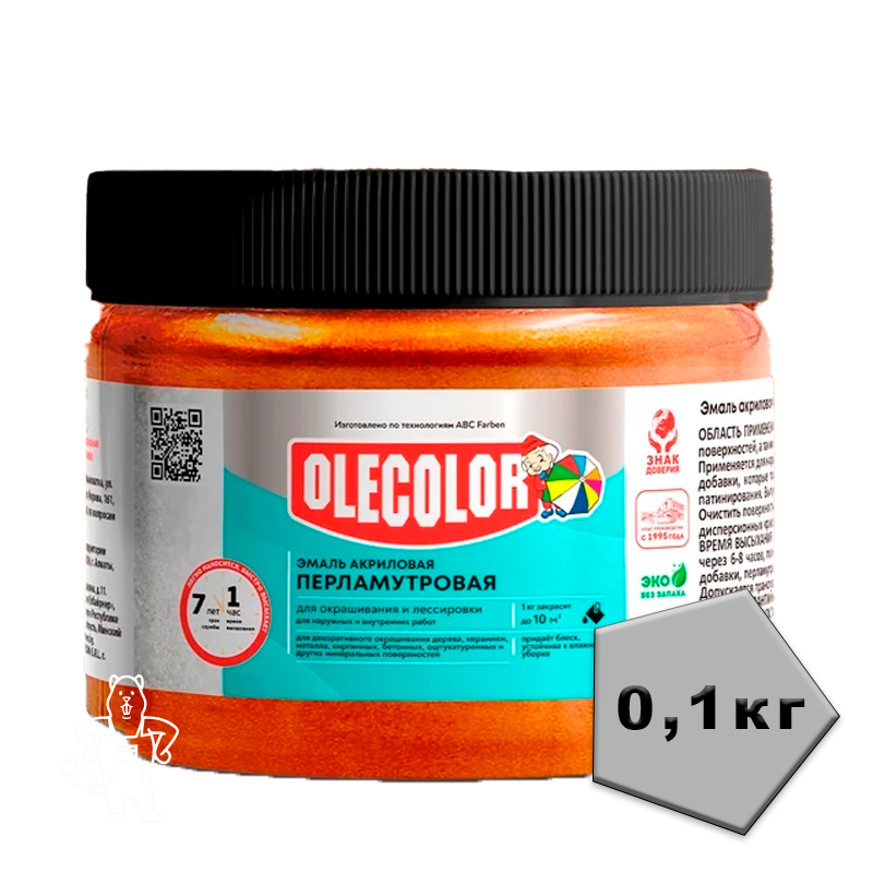 Эмаль акриловая перламутровая бронза 0,1кг OLECOLOR