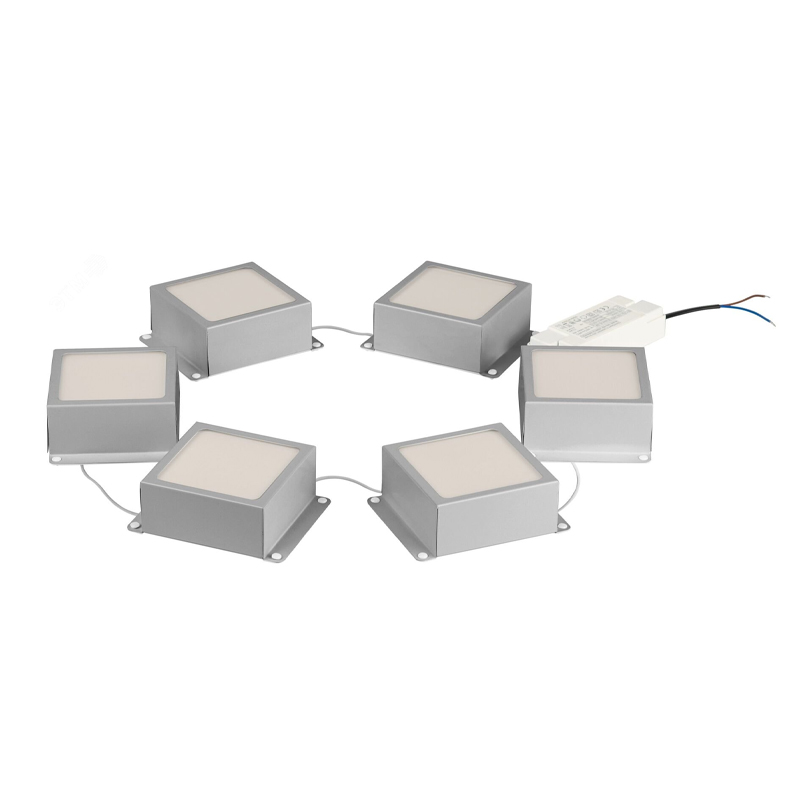 Светильник встр. даунлайт ГРИЛЬЯТО 36W 5000K домино металлик 6куб. ЭРА