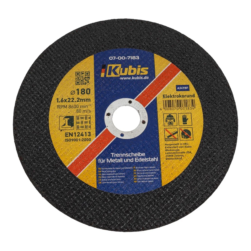 Круг отрезной по металлу 180*1,6*22мм KUBIS