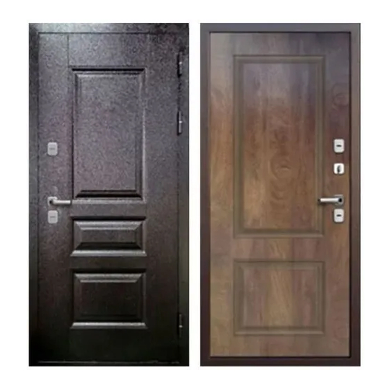 Дверь 860 ЛЕВАЯ Тайга с терморазрывом Муар коричневый