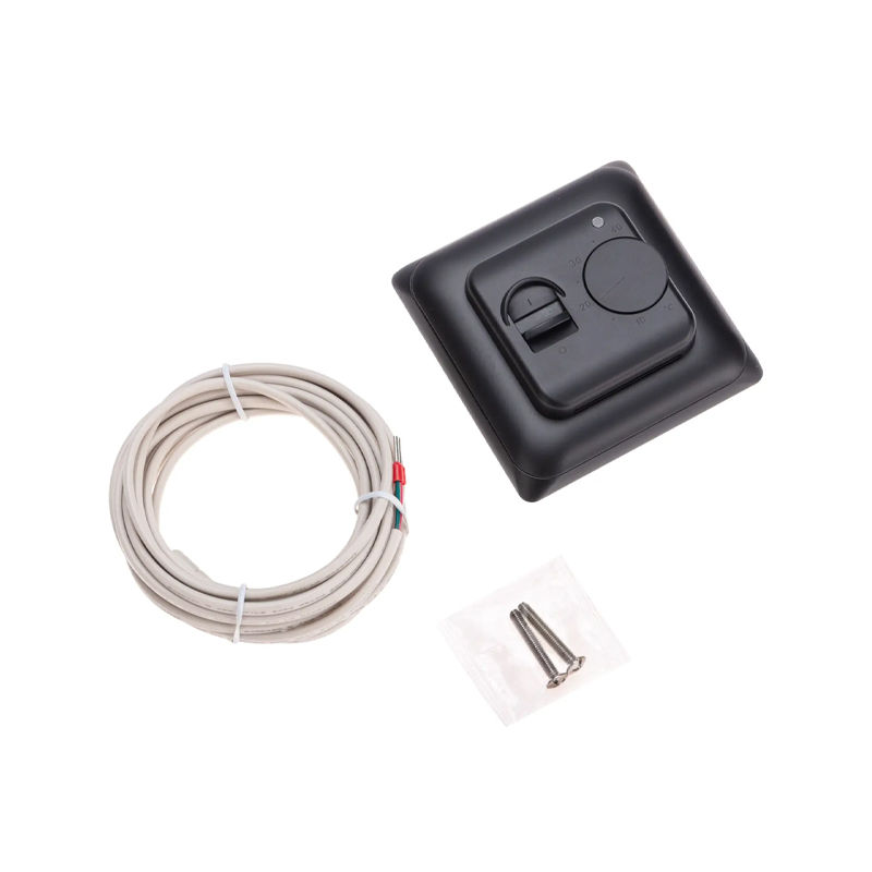 Терморегулятор механич. R70XT с датч. тем-ры пола и инд. Черный 16 А/5 Вт