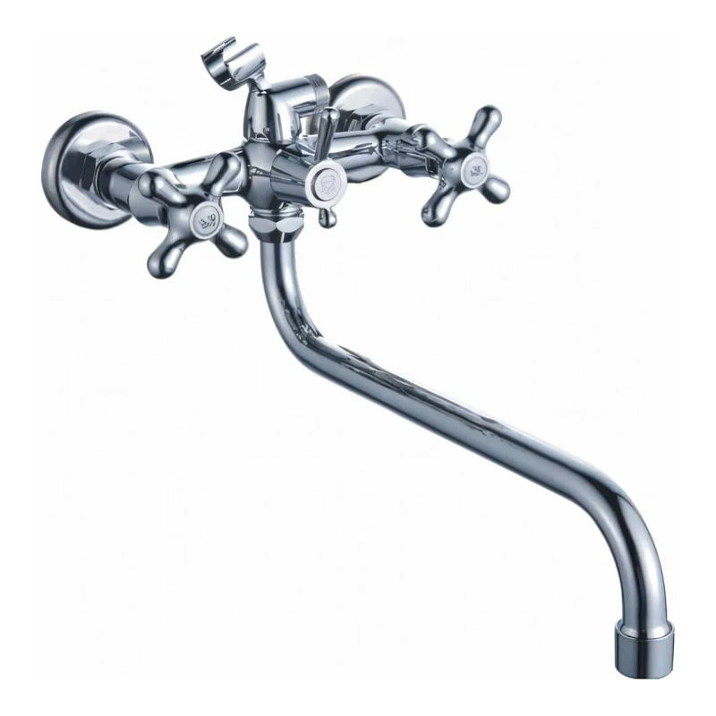 B22-340М Смеситель унив. с круглым изливом и перекл. д/душа