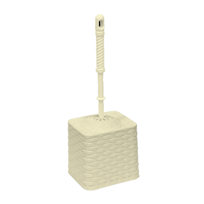 Набор для унитаза (ерш+подставка) квадратный РОТАНГ слоновая кость