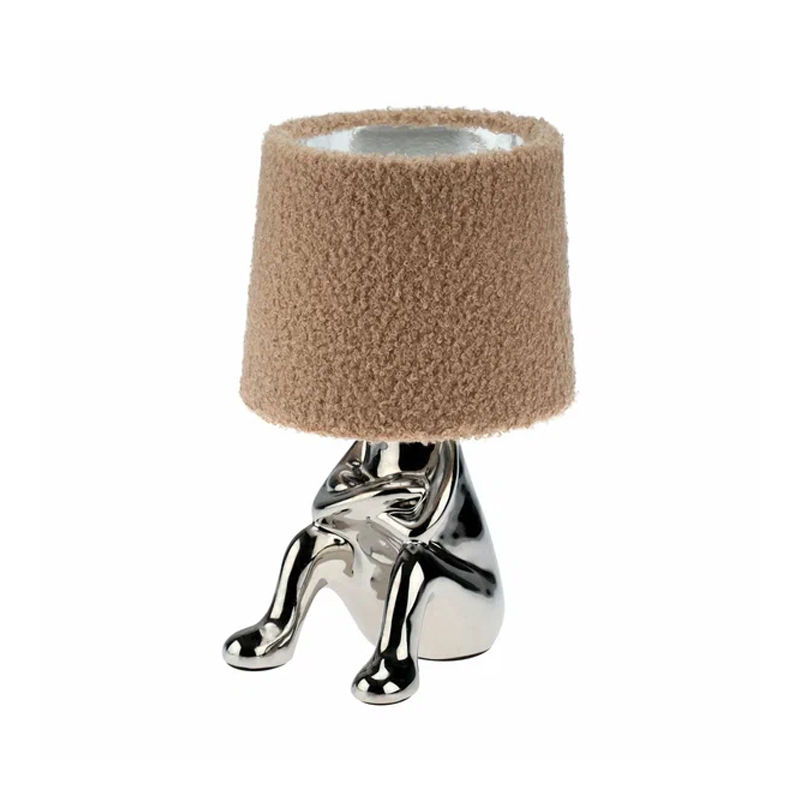 Светильник декорат. Человечек, сереб. с пудр. абажуром, Е27 REXANT