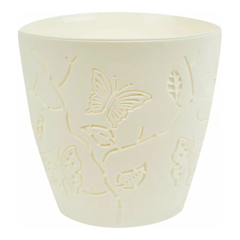 Горшок для цветов Butterflies D=175мм (2,5л) круглый, молочный