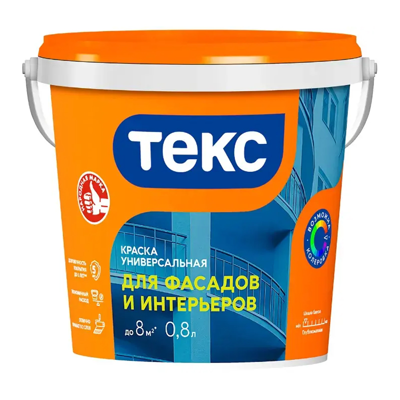 s00025389 Краска в/д для фасадов и интерьеров 8,4 л/13кг ТЕКС — изображение 1