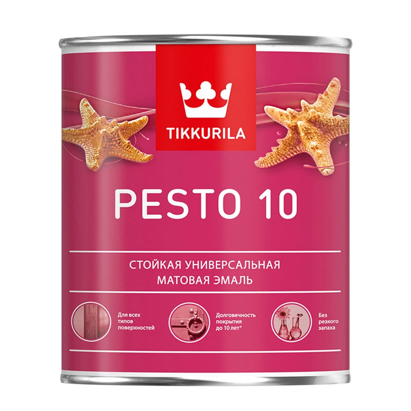s00025769 ПЕСТО-10 Эмаль алкидная матов. 0,9 л ТИККУРИЛА — изображение 1