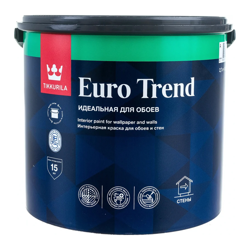 s00048136 Краска EURO TREND интерьерная д/обоев и стен 2,7 л TIKKURILA — изображение 1