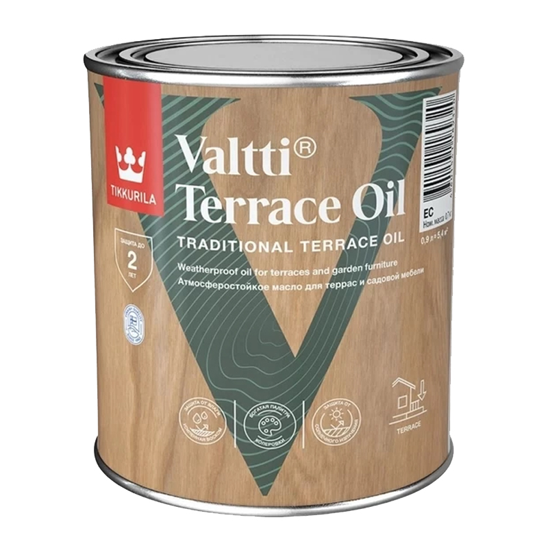 s00051841 ВАЛЛТИ TERRACE OIL EC 0,9 л Масло для террас ТИККУРИЛА — изображение 1