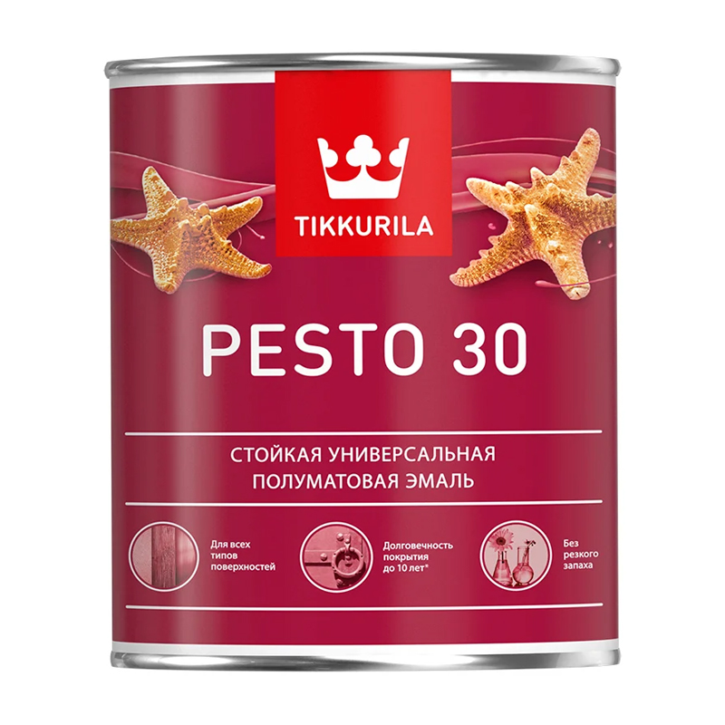 s00446325 ПЕСТО-30 Эмаль алкидная полуматов. 0,9 л ТИККУРИЛА (22) — изображение 1