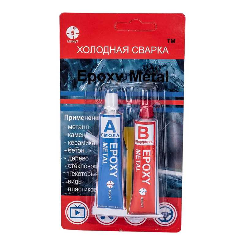 s00699711 Клей эпоксидный унив. ЭДП, ЭПОКСИ МЕТАЛЛ, 2-х компонентный, 57г — изображение 1